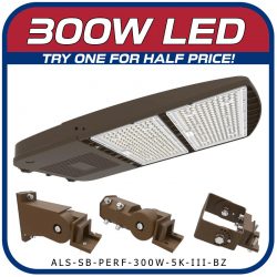 300W Area Light Parking Lot Fixture by American Lighting Systems