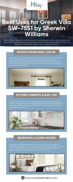Best Uses for Greek Villa SW-7551 by Sherwin-Williams