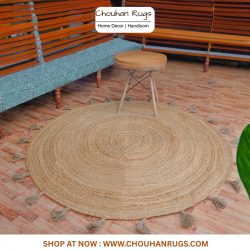 Handcrafted braided jute rug in usa options for a chic and cosy UK garden room