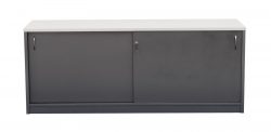 GP Credenza Buffet in Metallic Grey with Gross White Top