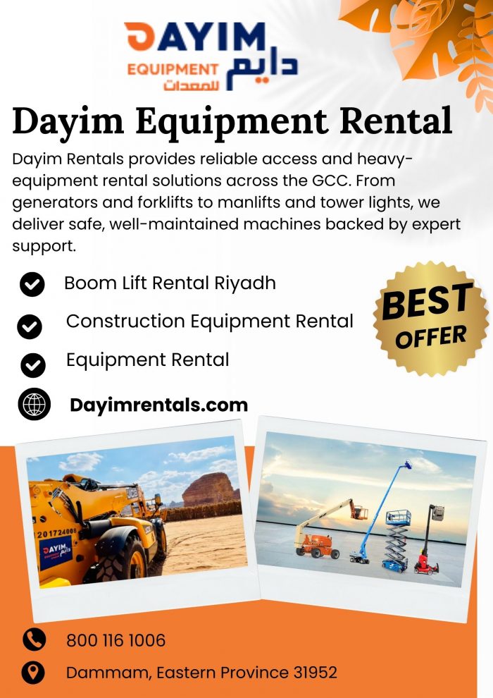 Best Equipment Rental Company in Saudi Arabia | Dayim Rentals