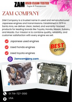 Reliable Used Toyota Engines for Sale – Zam Company