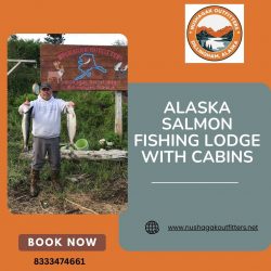 Alaska salmon fishing lodge with cabins