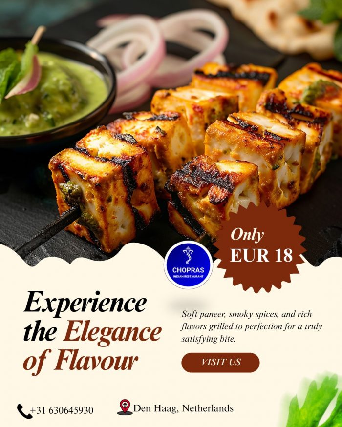 Authentic Paneer Tikka Experience in Den Haag – Chopras Indian Restaurant