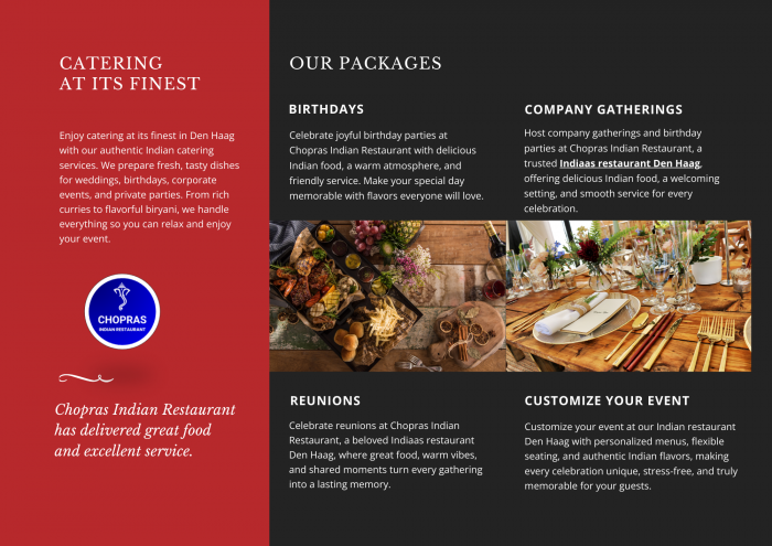 Chopras Indian Restaurant – Premium Indian Catering in Den Haag for Every Event