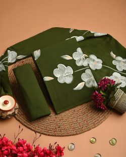 Buy Hand Block Cotton Suits with Floral Print Dupattas Online