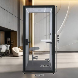 Modern Office Pod Booth – Black Simple Appearance