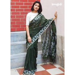 Plain and Checks Cotton Handloom Sarees | Karustuti