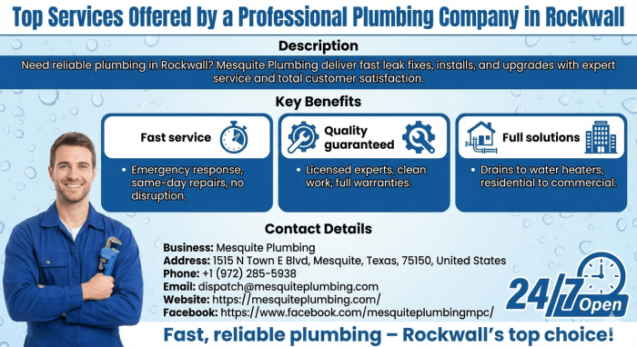 Top Services Offered by a Professional Plumbing Company in Rockwall