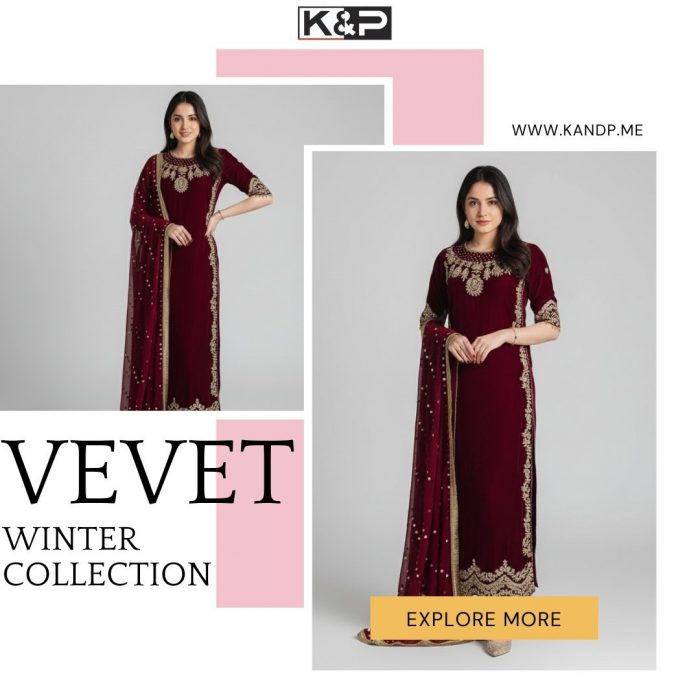 Designer Velvet Suit Set with Dupatta – Premium Winter Collection