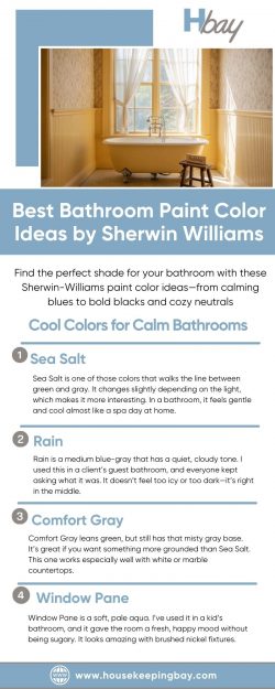 Best Bathroom Paint Color Ideas by Sherwin-Williams