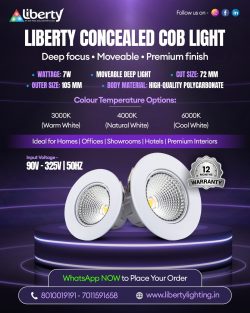 Liberty Concealed COB Light 7W – Premium Moveable Deep Focus Downlight