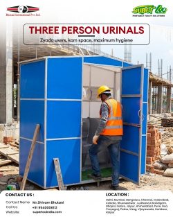 Three Person Urinal Cabin for Construction Sites