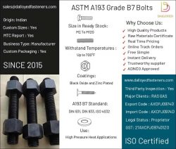 ASTM A193 Grade B7 Bolts | High-Strength Fasteners