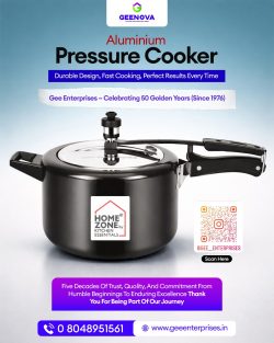 Premium Aluminum Pressure Cooker Efficient Cooking- Gee Enterprises