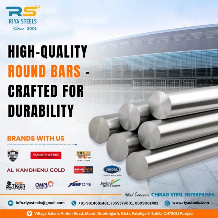 High-Quality Steel Round Bars | Durable Industrial Metal Rods by Riya Steels