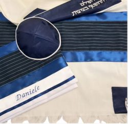 Blue Stripes Tallit for Boy Bar Mitzvah Tallit Prayer Shawl