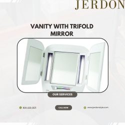 Vanity With Trifold Mirror