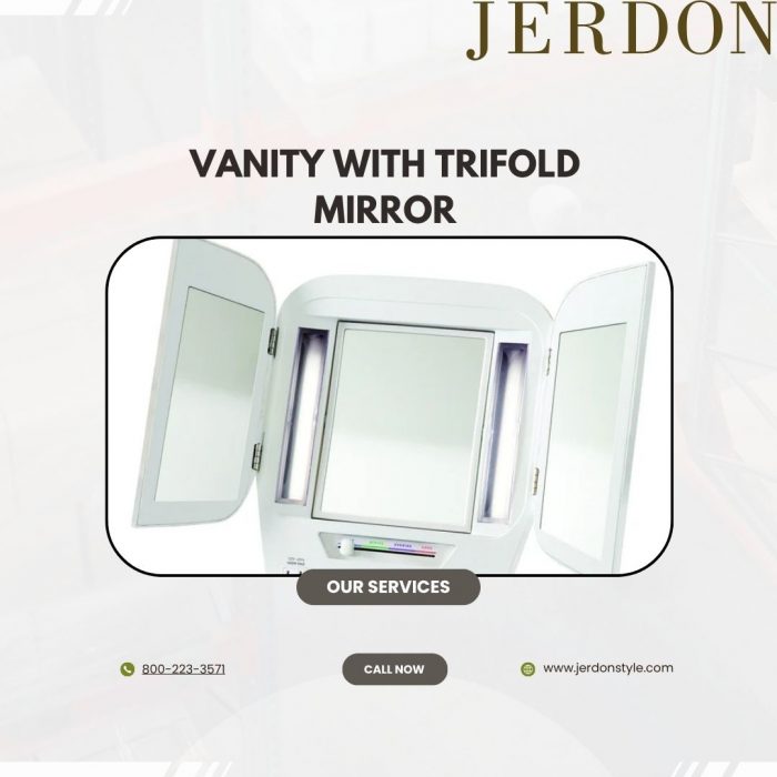 Vanity With Trifold Mirror