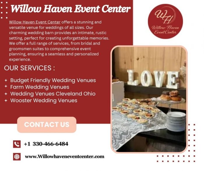 Beautiful Small Wedding Venues at Willow Haven Event Center