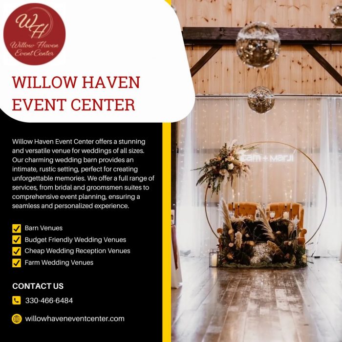 Stylish Willows Center Venue for Elegant Wedding Events