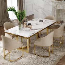 Shop Modern Metal Dining Tables for Stylish Home Online at Best Price