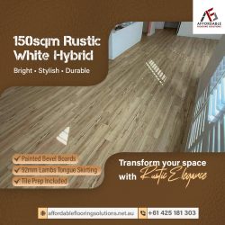 150sqm of Rustic White Hybrid Flooring installed
