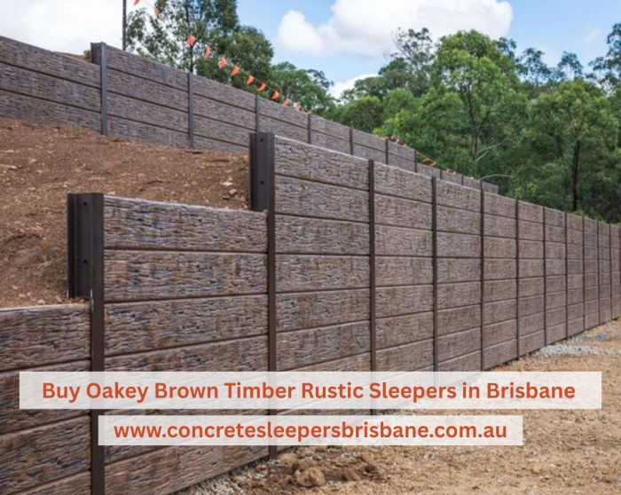 Oakey Brown Timber Rustic Concrete Sleepers Brisbane