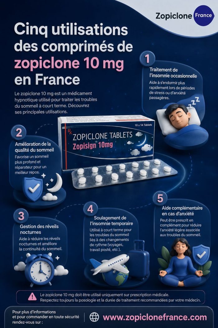 Cinq utilisations des comprimés de zopiclone 10 mg en France