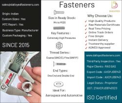 SS Fasteners Manufacturers in India | Stainless Steel Fasteners