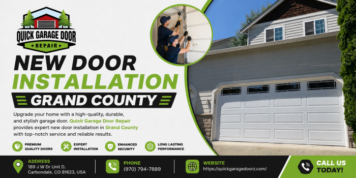 New Door Installation Grand County | Quick Garage Door Repair