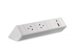 CM Athena Above Desk Power Rail – 2GPO & 1 Inline USB-C/A Port