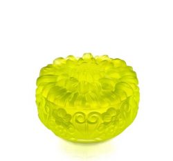 Bohemia Crystal Sunflower jar with lid made of uranium crystal