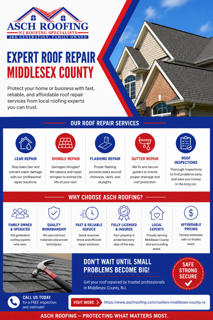 Trusted Roof Repair Experts in Middlesex County, NJ