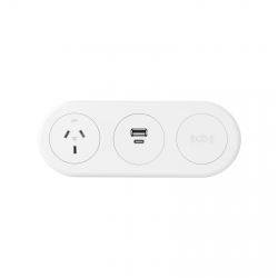 CM Echo In Desk GPO with Wireless and USB Fast Charge Module