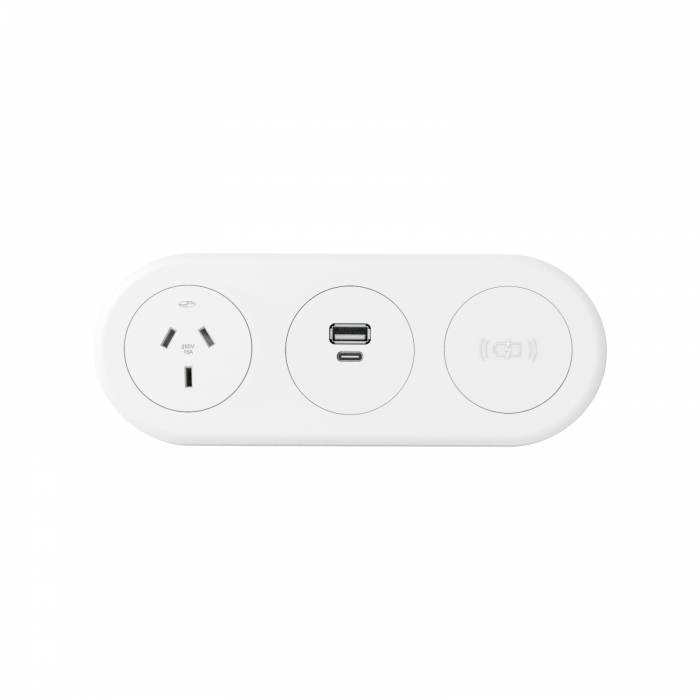 CM Echo In Desk GPO with Wireless and USB Fast Charge Module