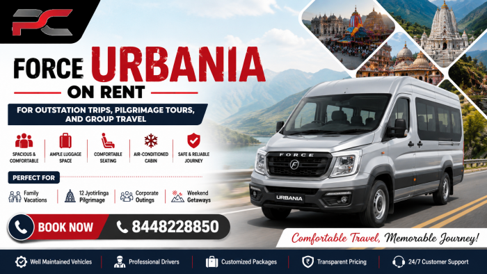 Comfortable Group Travel with 12 Jyotirlinga Tours Using Force Urbania on Rent
