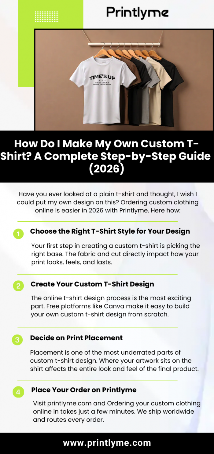 How to Make Your Own Custom T-Shirt (2026 Guide) – Easy Online T-Shirt Design | Printlyme