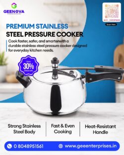 Premium Stainless Steel Pressure Cooker – Safe & Efficient Cooking |Gee Enterprises