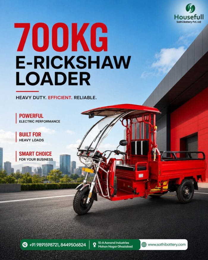 700KG E-Rickshaw Loader for Heavy Cargo – Housefull E-Rickshaw