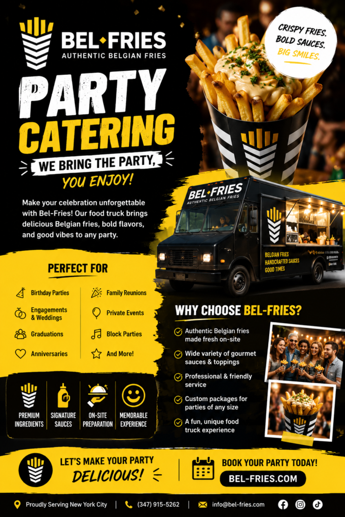 Party Catering NYC | Belgian Fries Food Truck for Events
