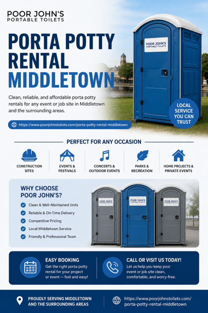Porta Potty Rental Middletown | Affordable Portable Toilet Rentals