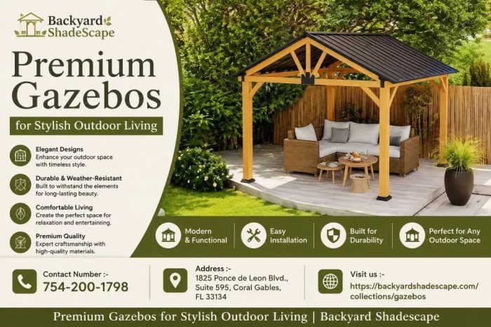 Premium Gazebos for Stylish Outdoor Living | Backyard Shadescape