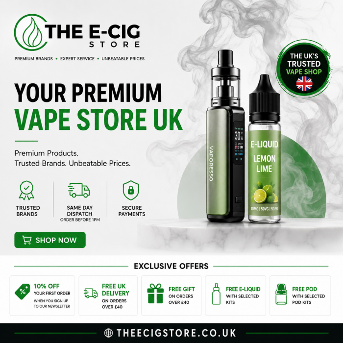 Trusted The E-Cig Store UK for Premium Vapes and Vape Products