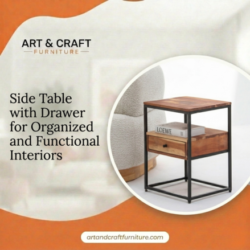 Side Table with Drawer for Organized and Functional Interiors