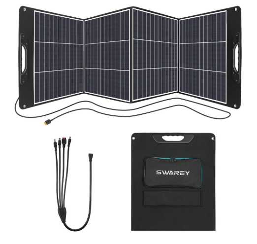 SWAREY 200W Portable Solar Panel Foldable for Camping RV Boat Monocrystalline