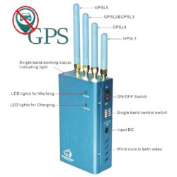 GJ4 Tragbarer 5-Band GPS-Störsender mit 4 Antennen im himmelblauen Design