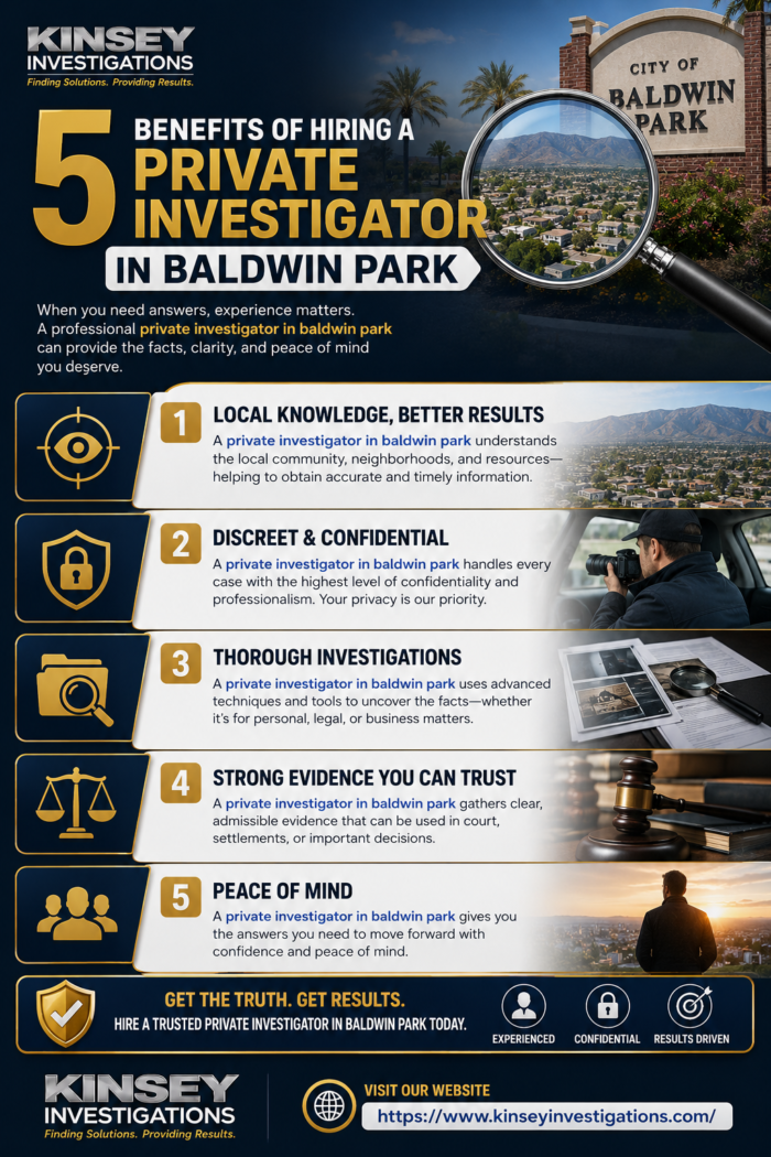 Private Investigator in Baldwin Park: 5 Key Benefits You Should Know