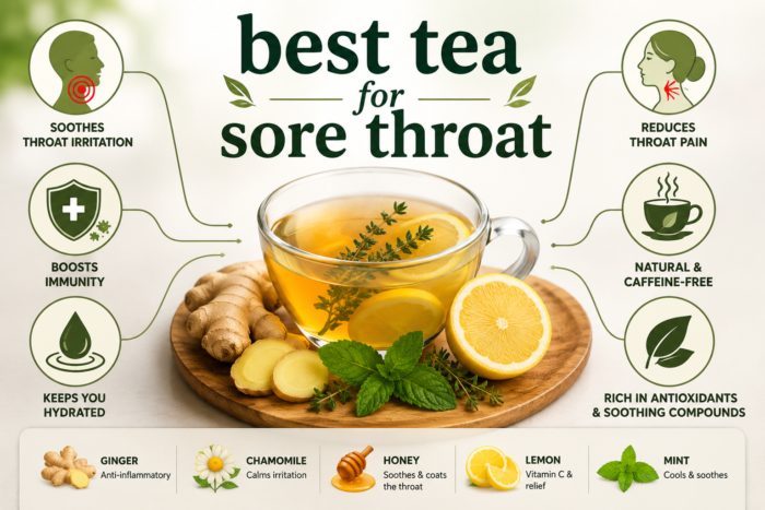 Best Tea for Sore Throat Infographic