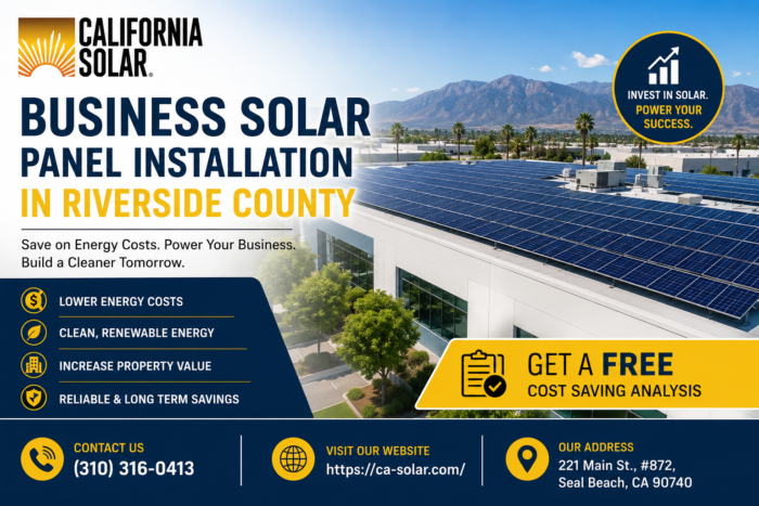 Professional Business Solar Panel Installation in Riverside County